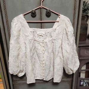 Anthropologie Yvonne Textured Buttondown, size M